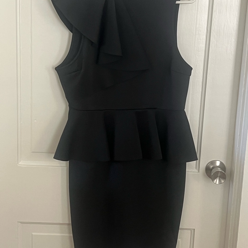 Ina Black Peplum Mini Dress